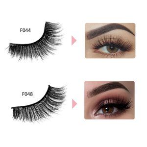 HANDAIYAN 3D Mink Hair False Eyelashes F044 F048 Black Color